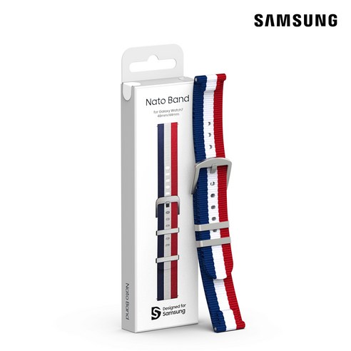 삼성 갤럭시워치 나토 스트랩 스포츠 밴드 루프, 블루/화이트/레드, 1개 블루/화이트/레드, 1개