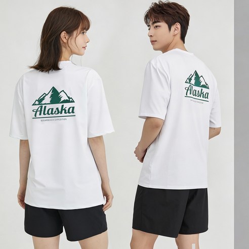 슈가비치 남녀공용 반팔 래쉬가드+보드숏 상하세트 BH620 비치웨어 수영복