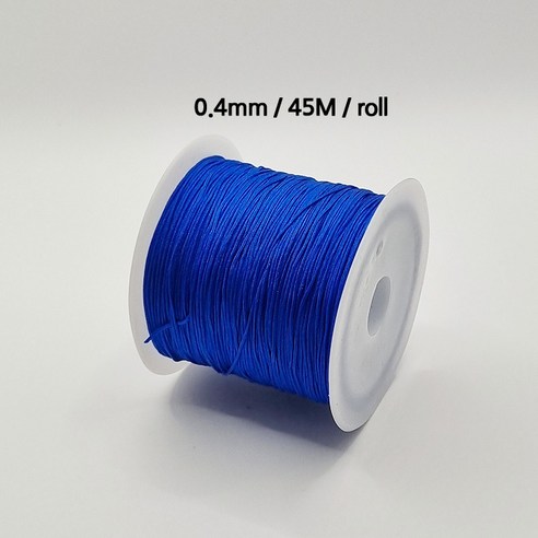 [비즈엔케이] 0.4mm 나일론 매듭실 45M (롤) 판매단위 팔찌 만들기 재료, 1개, 블루