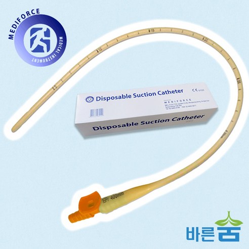 메디포스 석션카테터 2홀 밸브 50개/ 라텍스 8FR 10FR 12FR 14FR 16FR 다양한 사이즈, 16FR(50개입), 1개