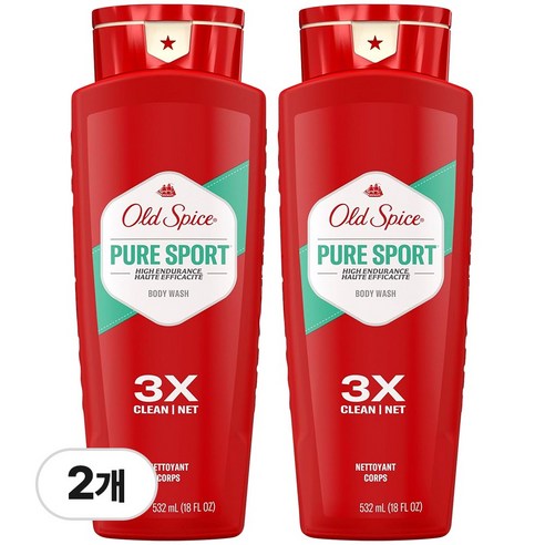 [쿠팡수입] 올드스파이스 하이 인듀어런스 퓨어 스포츠 바디 워시, 532ml, 2개