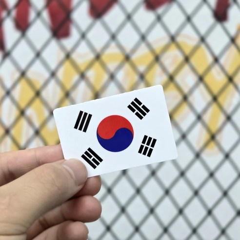 방수 태극기 스티커 2매 / 차량 캐리어 오토바이 부착용 / 일반 홀로그램, 2개, S 화이트 (6×4cm)