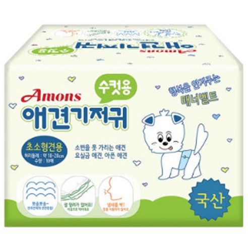 아몬스 애견 기저귀 수컷용, 초소형, 10개입, 1개