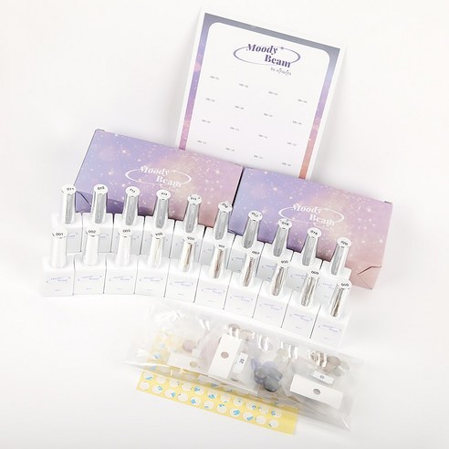 [오픈기념20%OFF]키라키라 무디빔 자석젤 20colors세트(차트제공) 캣아이 마그네틱 젤네일, 1개, 12ml, 20컬러세트