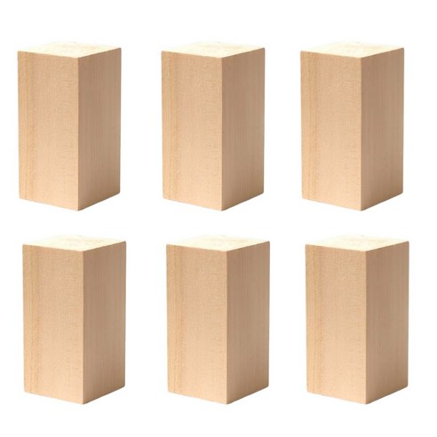 숲인더시티 우드카빙 나무목재 바스우드, 1세트, 5X5X10cm 6개 1세트, 5X5X10cm 6개