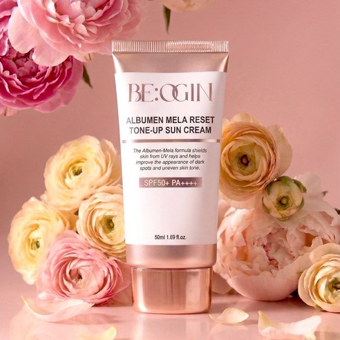 [홈쇼핑완판템] 전인화의 비오진 알부민 멜라 리셋 톤업 선 크림 SPF50+ PA++++ 이미지 4