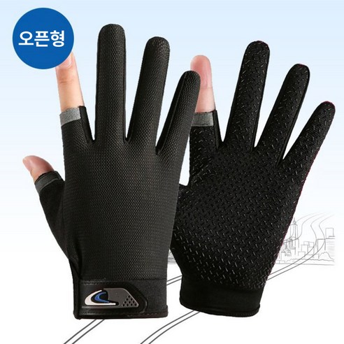이츠오 라이더 휴대폰 터치 전용 오픈 장갑, 오픈형, 블랙