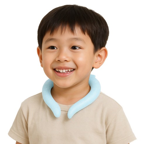 베키노우 어린이 냉각 해열 아이스 28도 넥쿨러, 베이비블루, 1개