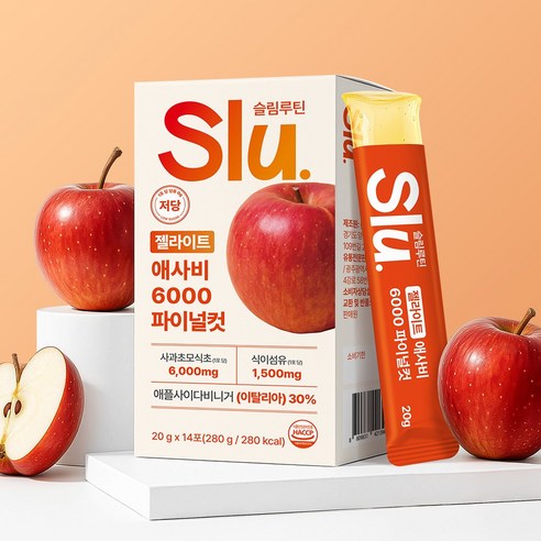 슬루 젤라이트 애사비 젤리 스틱 애플사이다비니거 6000mg 280g, 4박스 이미지 4
