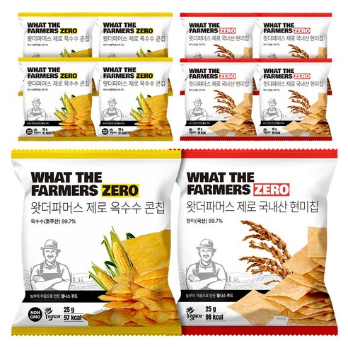 왓더파머스 다이어트간식 혼합구성, 1세트, 옥수수 5봉+현미 5봉