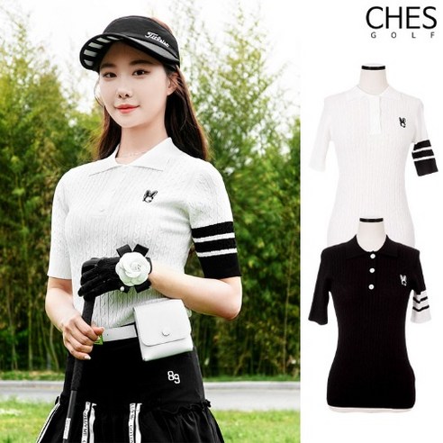 [체스골프-무료배송] 그린퀸 바니G 여성골프 쿨니트 카라티셔츠