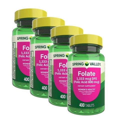 스프링밸리 엽산 800mcg Spring Valley Folate Folic Acid, 400정, 4개 - 비타민/건강식품 | 쿠팡