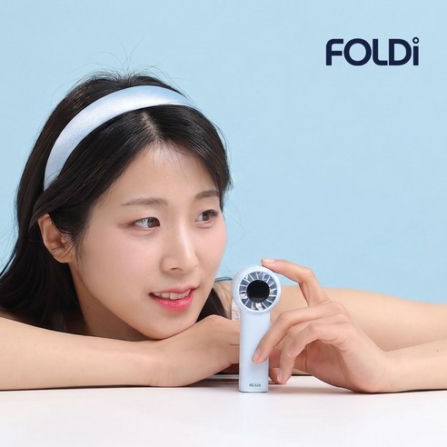 폴디 미니 손풍기 휴대용 핸디 핸드 선풍기, 블루팝