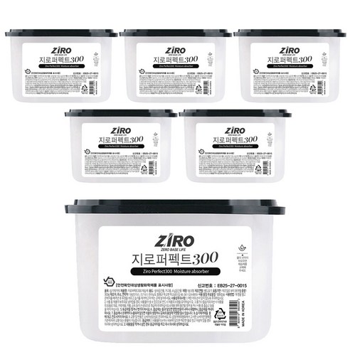 지로 퍼펙트 300 제습제 대용량 선반형 습기제거제, 6개, 300g