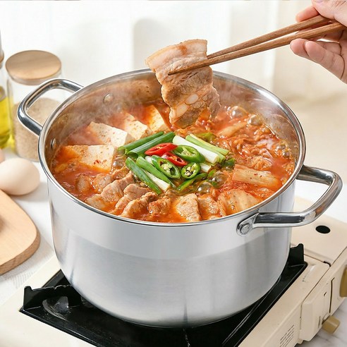 ROYAI ONE 304 스텐 양수 냄비, 1개, 은색, 26cm