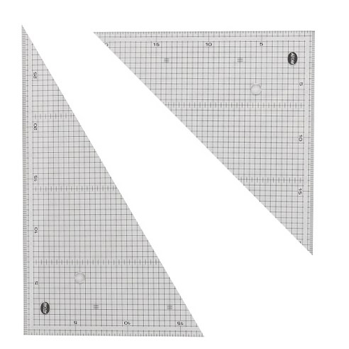 (Atom) 방안 삼각자 30cm 세트(2종) 눈금자 각도 제도 삼각자세트, 1세트