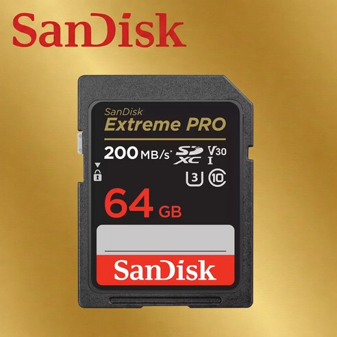 샌디스크 Class10 Extreme Pro UHS-I U3 V30 SD 메모리카드, 1개, 64GB