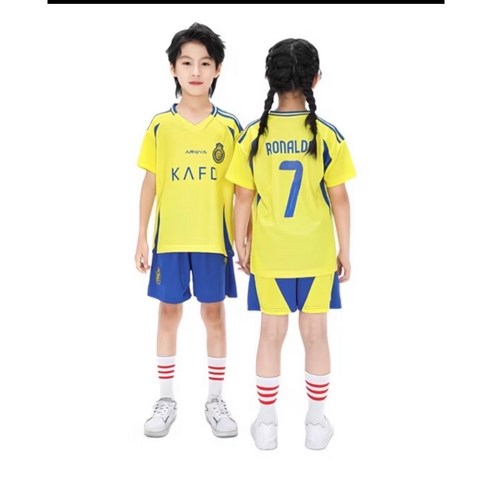 알나스르 호날두 키즈 축구 유니폼 세트 어린이 반팔 상하의 축구복 운동복