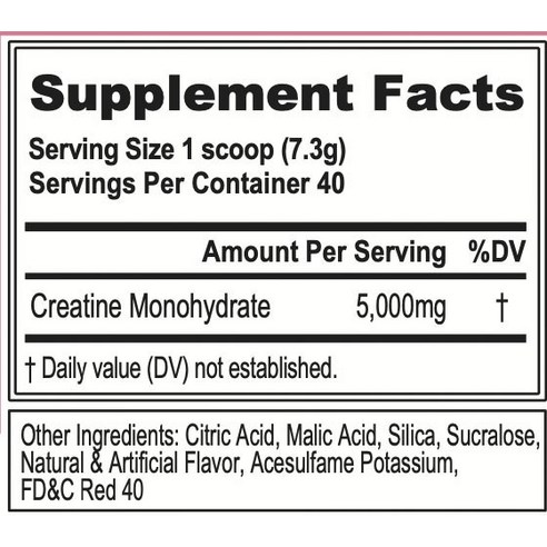 EVLUTIONNUTRITION 크레아틴 5000mg 핑크 레모네이드 이미지 2