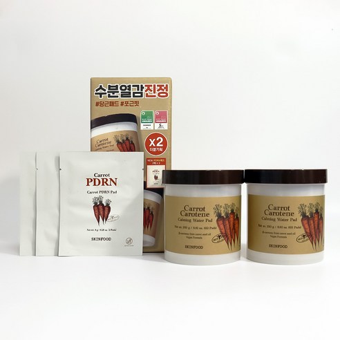스킨푸드 캐롯 카로틴 카밍 워터 패드 250g, 60매입, 2개