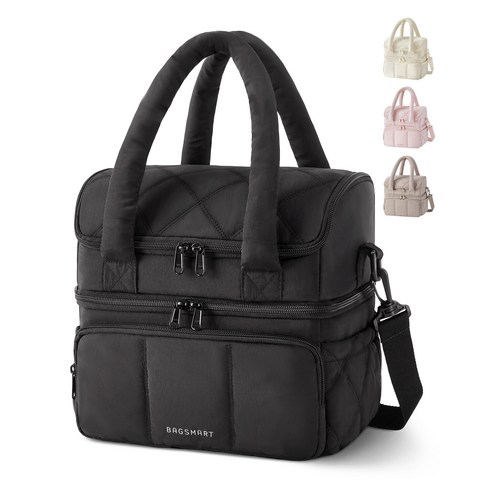 BAGSMART 캠핑 도시락가방 2단 보온보냉 피크닉 가방, 1개, 453블랙
