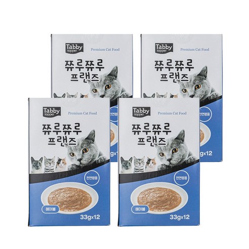 테비토퍼 쮸루쮸루 프랜즈 고양이간식, 48개, 33g, 헤어볼