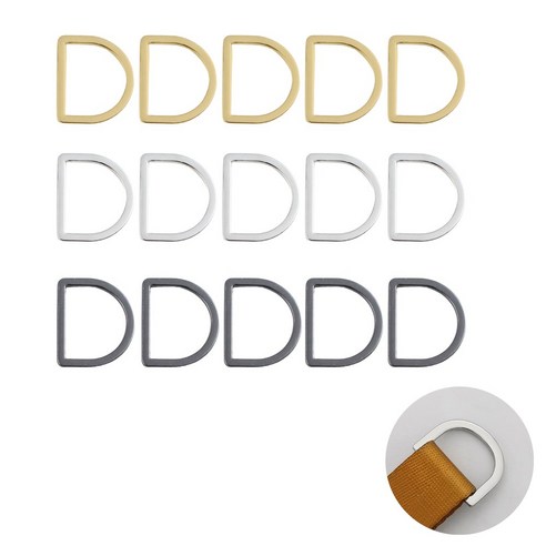 도나토르 15mm 납작 D링 연결고리 5p, 5개, 블랙실버