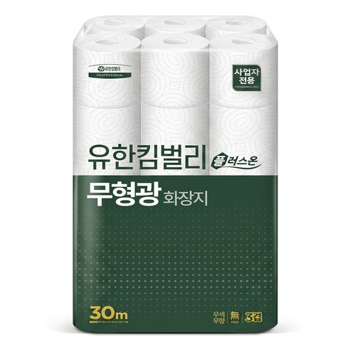 유한킴벌리 플러스온 무형광 3겹 화장지, 1개, 30롤, 30m