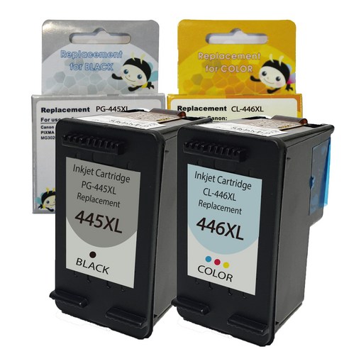 캐논잉크 PG-445 CL-446XL 호환 4배 대용량 검정+컬러 1세트 MG2540 TR4540 TR4640 TR4645, 1개, (캐논호환)PG445XL CL446XL세트