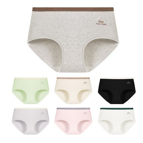 르브니 순면 주니어팬티 7p 요일 학생 삼각 무지 심리스 여아팬티