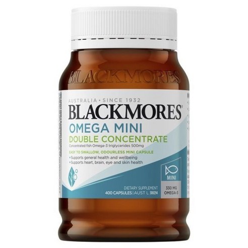 Blackmores omega mini double concentrate 블랙모엉스 오메가 미니 더블 컨센트레이트 400캡슐 2펙, 400정, 2개