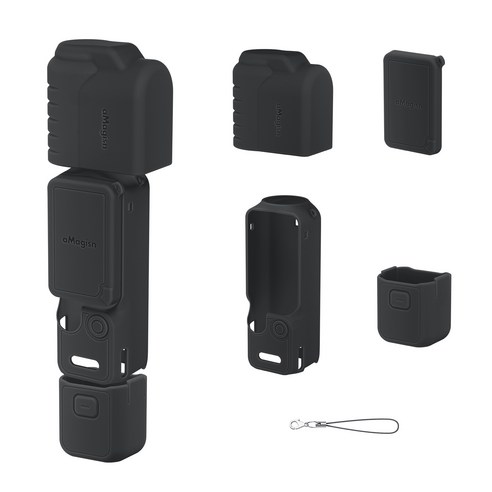 DJI Osmo Pocket 4 실리콘 컬러 보호 케이스, 1개, 포켓 4 블랙