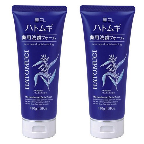 쿠마노 레이하쿠 하또무기 약용 세안 폼, 2개, 130g