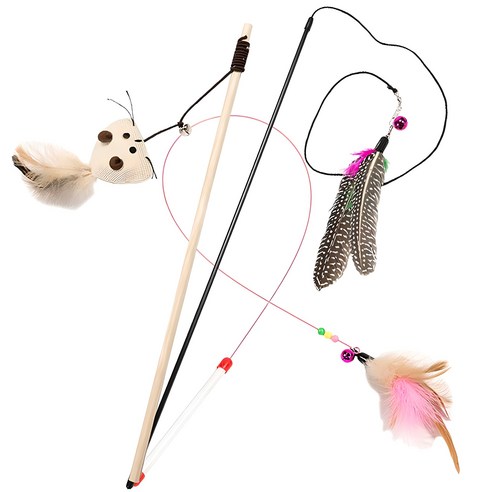 딩동펫 고양이 낚시대 우드 야옹이 + 깃털 + 깃털 와이어 장난감 세트 솔직 후기 | 실사용자 리뷰 분석 썸네일