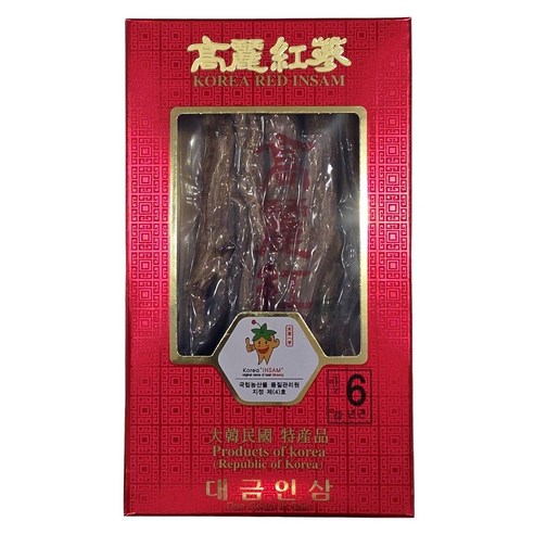 국산 건삼 6년근 홍삼 중편 30뿌리이하 지함 건홍삼 홍삼뿌리, 1개, 300g