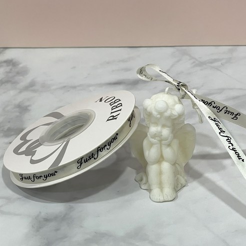 레터링 저스트포유 1cm 2.5cm 리본 꽃다발 선물 포장끈, 1개, 10mm, 아이보리