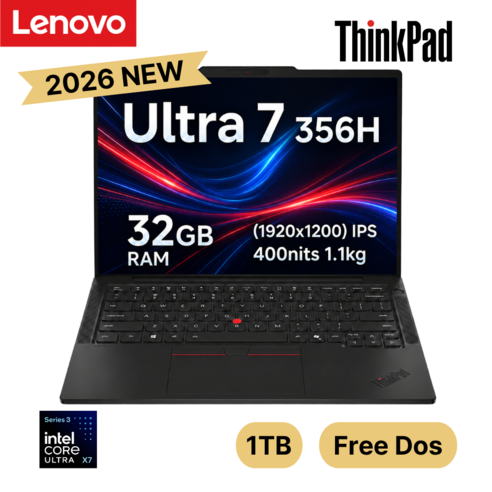 레노버 2026 씽크패드 T14s Gen7 AI 코어 팬서레이크, 단품, 21YUS00800, 1TB, 32GB, Free DOS