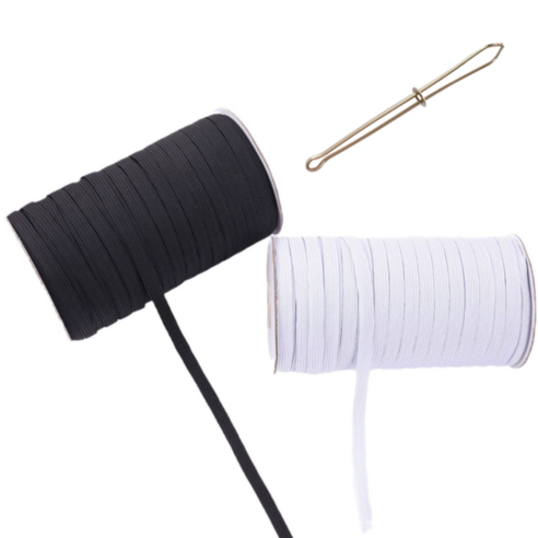 아워딜 납작 허리 밴드 고무줄 10mm*5m, 1개, 화이트