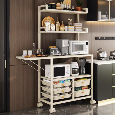 좁은 주방의 공간 고민, 이제 BangPang 이동식 선반으로 해결하세요.