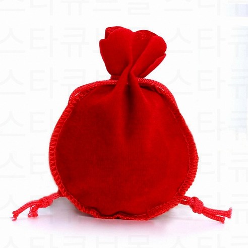 벨벳 복주머니 주얼리 복조리 돌반지주머니 복조리 돌선물, 레드, 1개