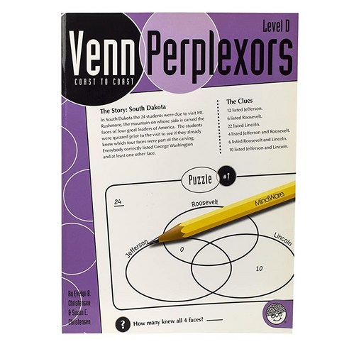 MindWare - Venn Perplexors: 레벨 D 48 퍼즐 표준화된 시험에 적합 도전과 참여 9-12학년 488244 ...
