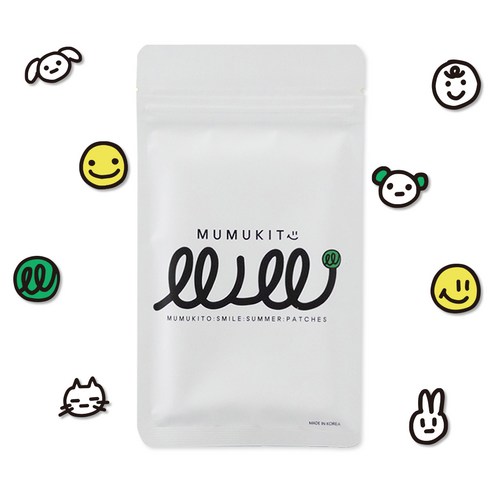 무무키토 스마일 썸머패치 날벌레 기피제 어린이 패치 90매, 1개, 90매입