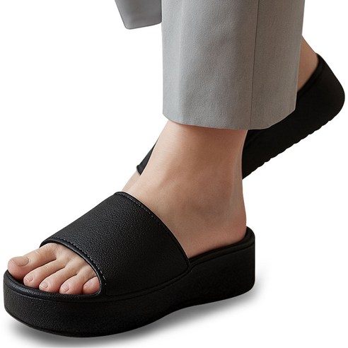 모노버스 5.5cm 키높이 푹신한 쿠션 여성 사무실 통굽 슬리퍼