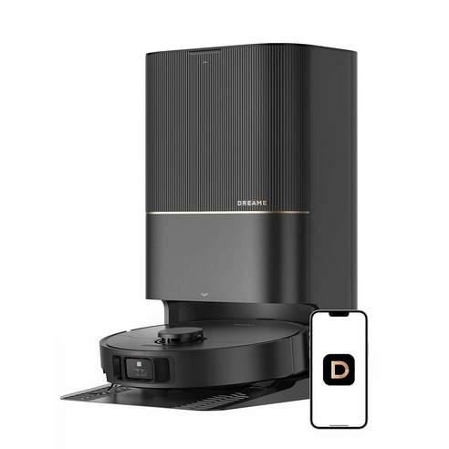 X40 울트라 로봇 청소기 탈착식 및 트 가능한 걸레 12 000Pa 흡입 측면 브러시 광범위 청소, DREAME X40 울트라 로봇 청소기, 탈착식 및 들, 블랙