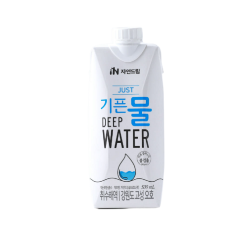 기픈물 저스트 종이팩 해양심층수, 500ml, 15개