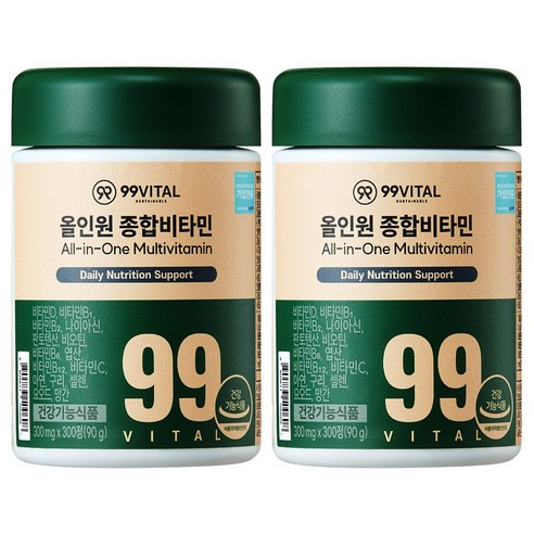 99바이탈 올인원 종합비타민 300정, 2개 맛있게 먹은 솔직 후기 - 상품 이미지 1