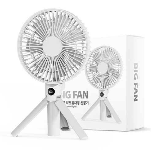 오브셀 휴대용 선풍기 초강력 무소음 빅팬 SDOB-200, 화이트, SDOB-200WH