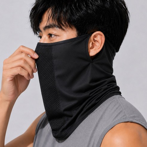 루즈핏 자외선차단 마스크 골프 러닝 스포츠 햇빛가리개 여름 큰사이즈, 1개, 블랙