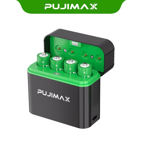 PUJIMAX 스마트 건전지 충전기 케이스 4칸 AA 4255mWh 1.5V 리튬이온 충전식 배터리 포함 1.5V 리튬배터리 4P L411, 1개
