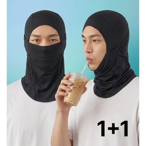 브랜치 자외선차단 여름 쿨 바라클라바, 2개, 딥블랙